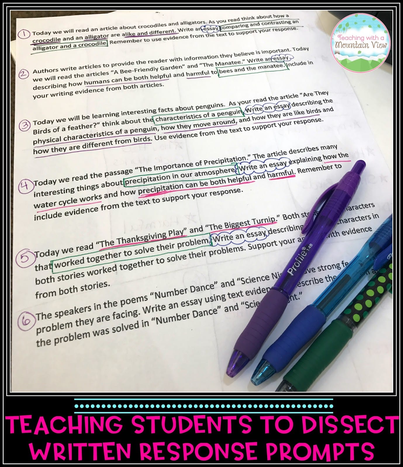 Teaching Students To Dissect Responding To Reading Prompts