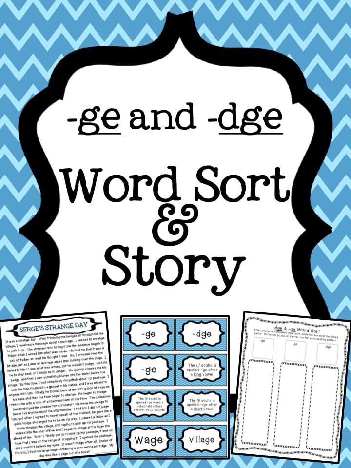 dge and ge word ending intervention and freebie a newsletter surprise teaching with a mountain view