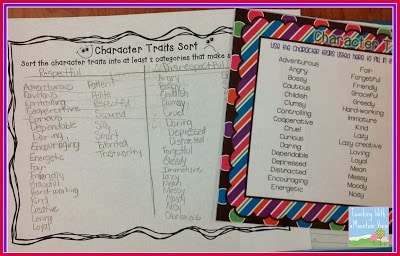 use a sort to teach character traits