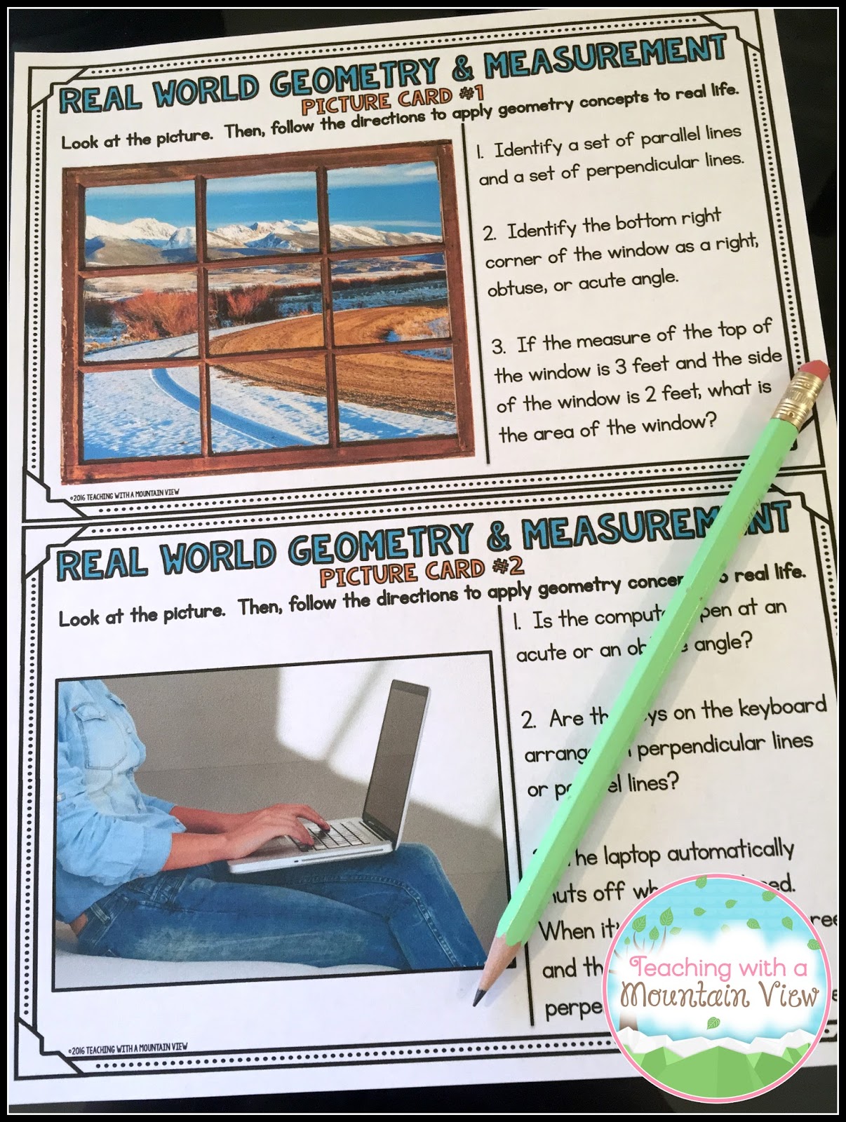 geometry in the real world task cards upper elementary