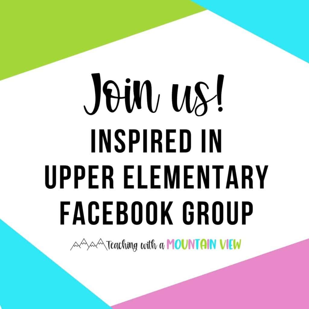 Free Facebook group for upper elementary 3rd, 4th, and 5th grade teachers.