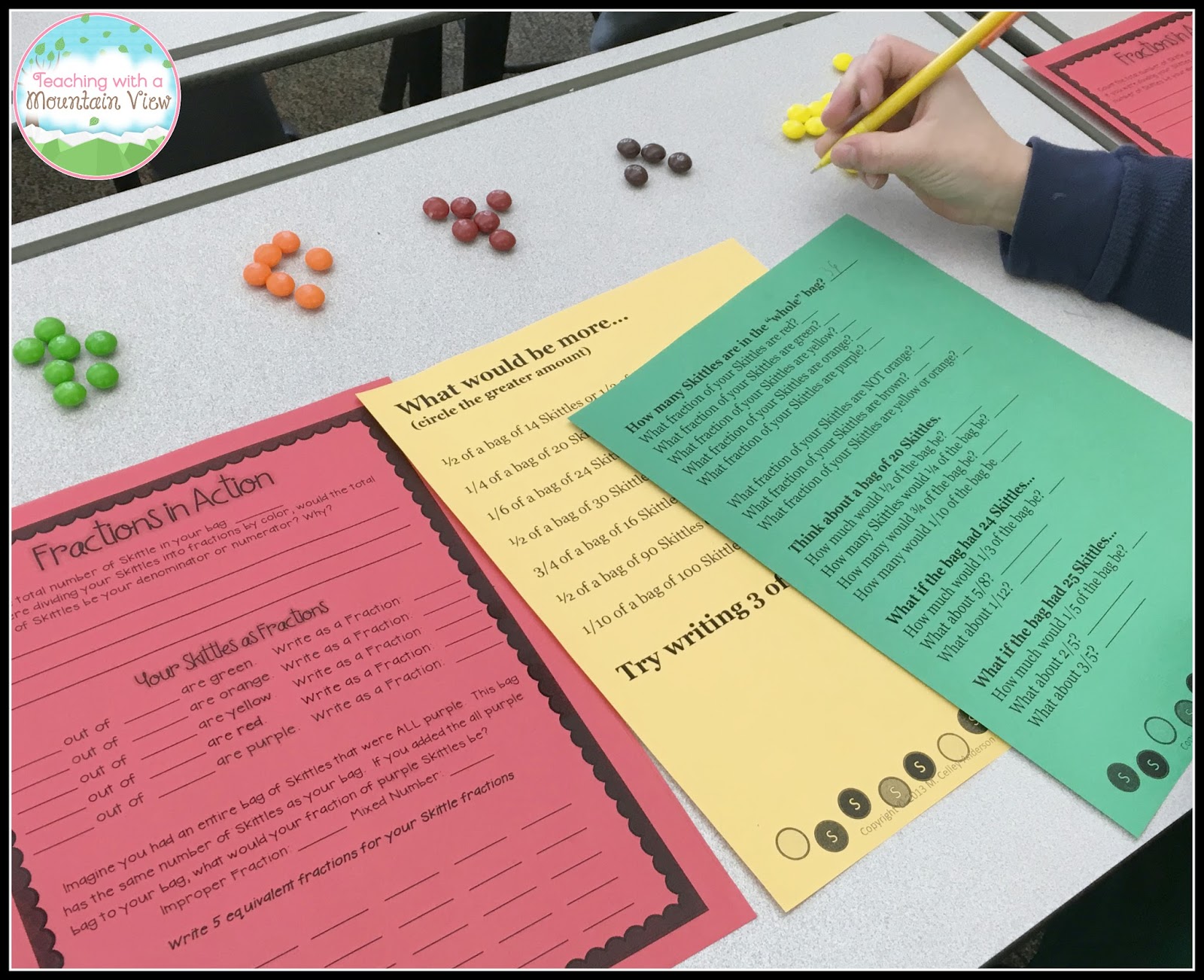 Upper elementary fraction unit activities for hands-on learning. Includes practice activities, exit tickets, math projects, and more!
