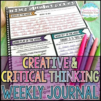upper elementary journal prompts to promote creative, critical, and reflective thinking