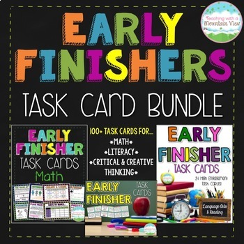 upper elementary early finisher ideas Creative & Critical Thinking Task Cards, Math Task Cards, Language Arts Task Cards