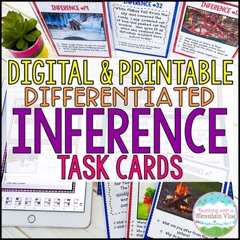 Inference Task Cards for Inferencing Reading Skill | Distance Learning