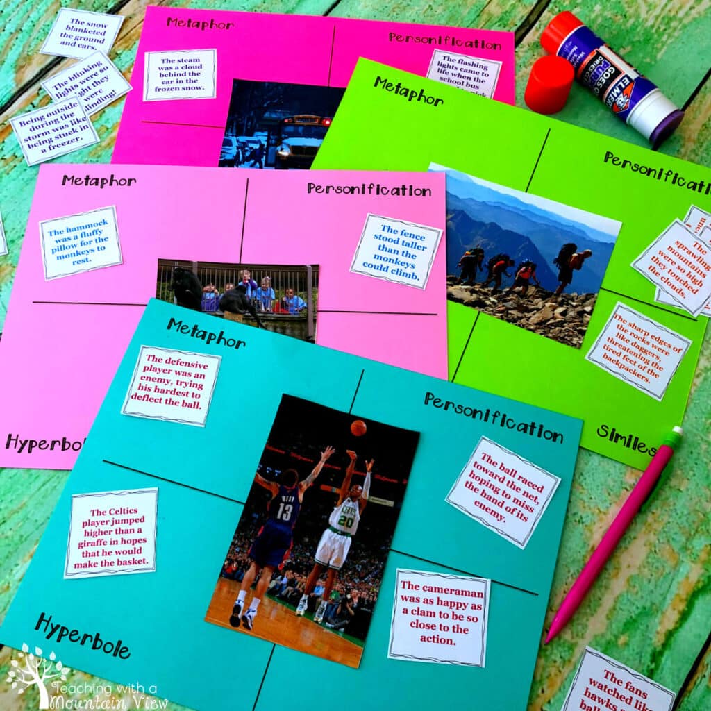 Figurative Language Card Sort Printable Cards