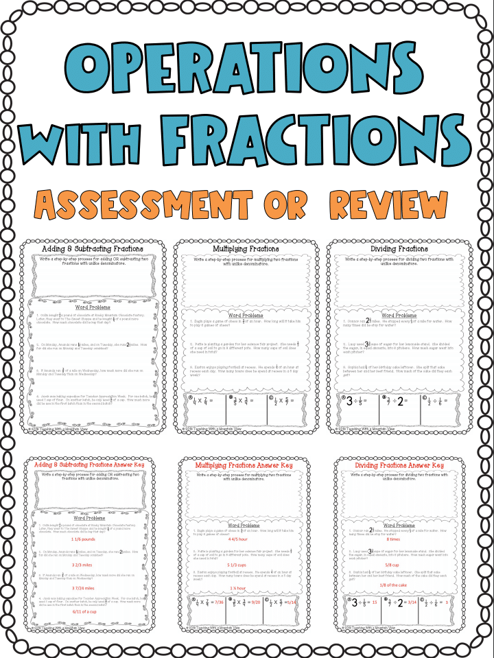 Fractions Operations Review