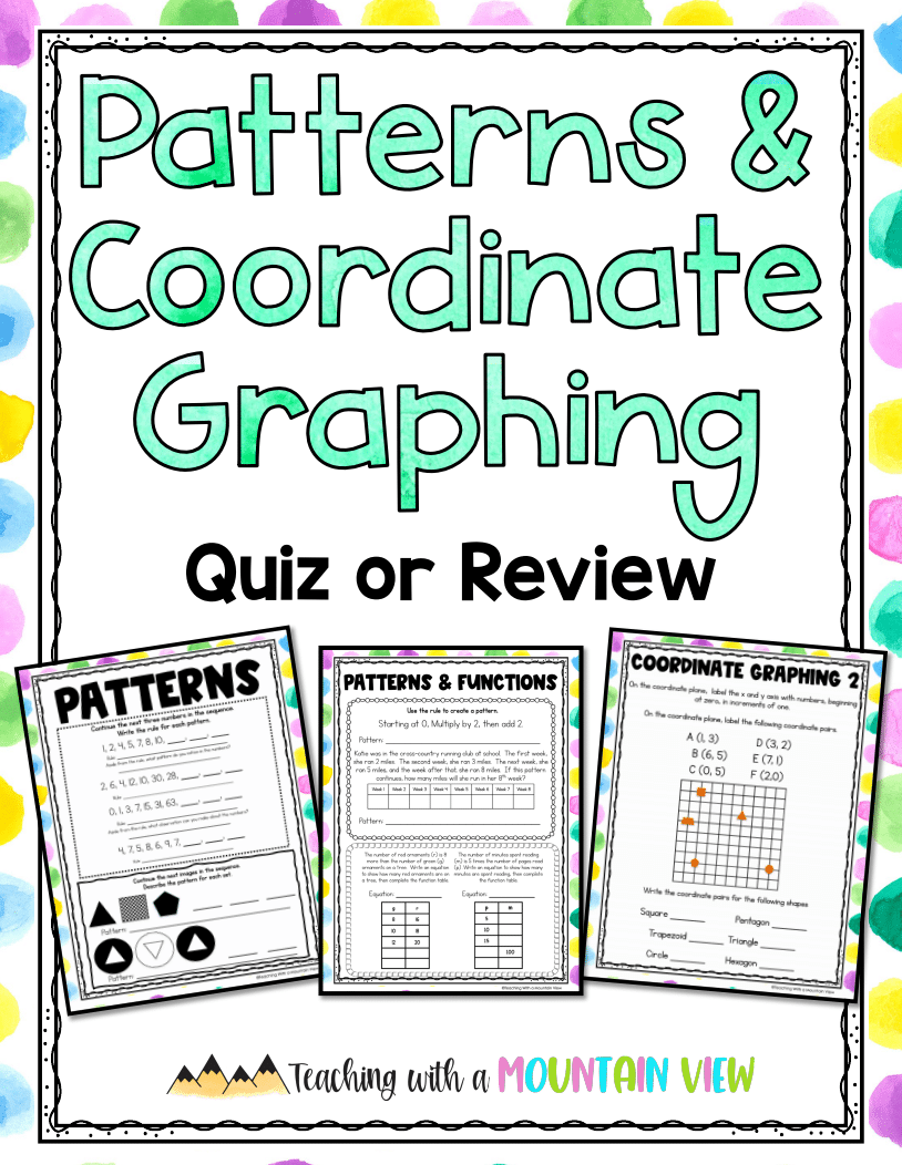 Patterns and Functions and Coordinate Graphing Freebie - Teaching with ...