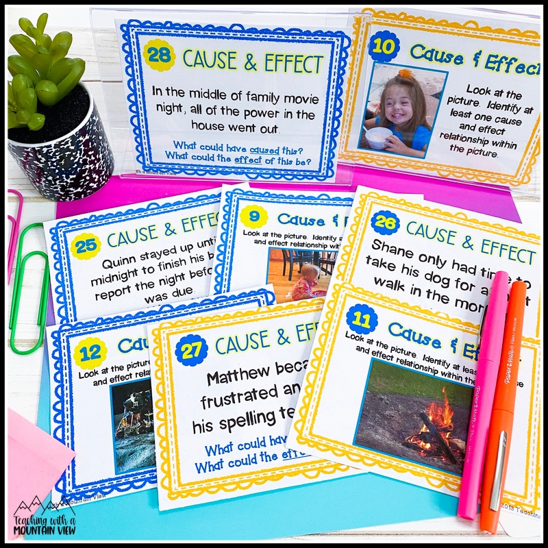 cause and effect task cards