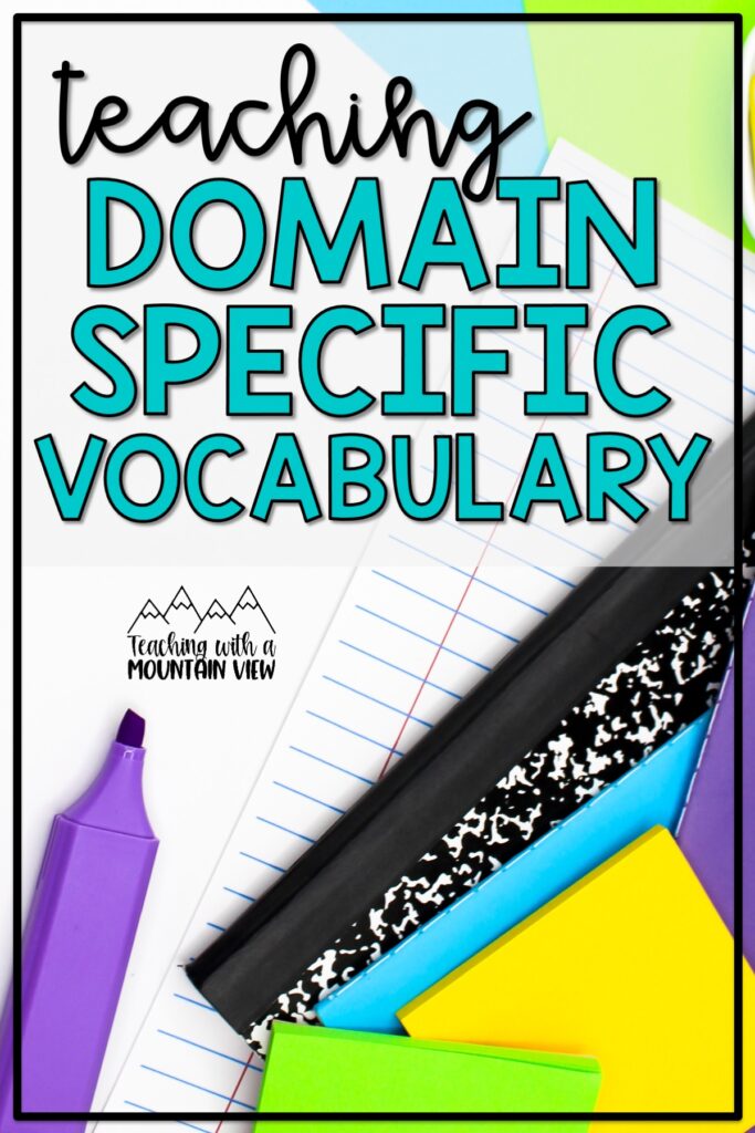 teaching domain specific vocabulary upper elementary