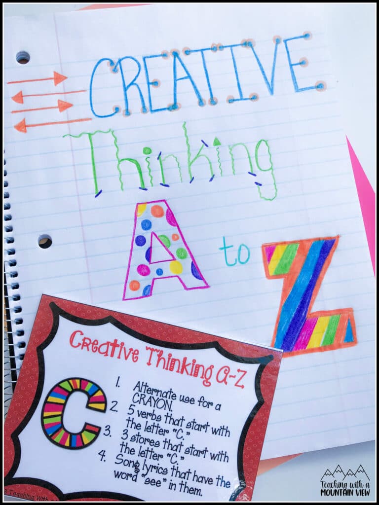 creative thinking task cards