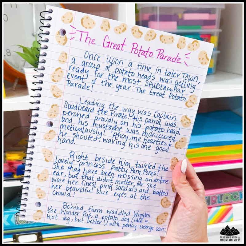 You can also extend the Mr. Potato Head lessons into writing by having your students write a story about their potato creations! This is a great way to start seeing some of your students’ writing in a super low pressure environment. You could also do a round robin collaborative story verbally!