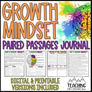 Back to School Growth Mindset Printable and Digital Activities