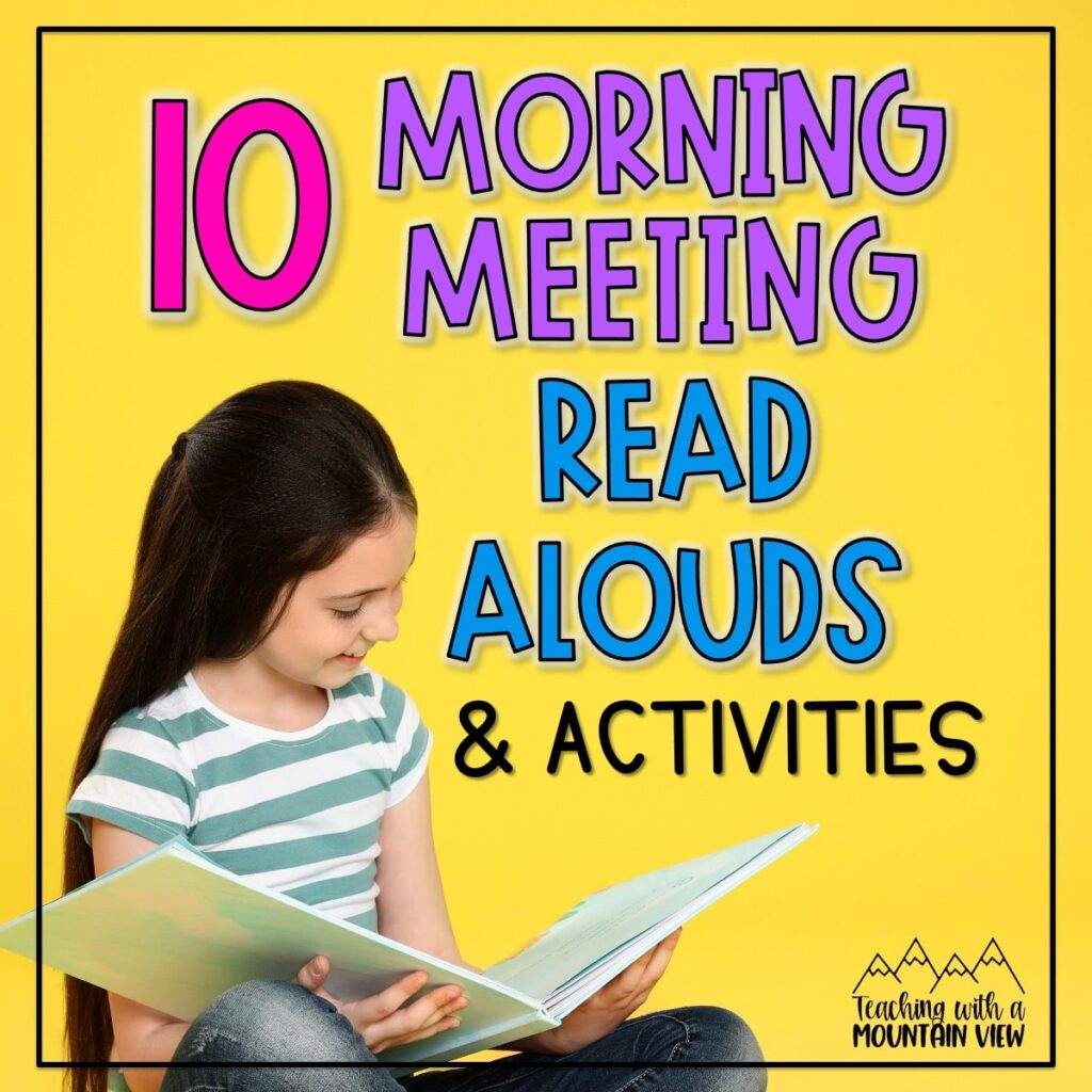 Book recommendations and related activities for the best morning meeting read alouds in upper elementary. Great classroom management tips too!