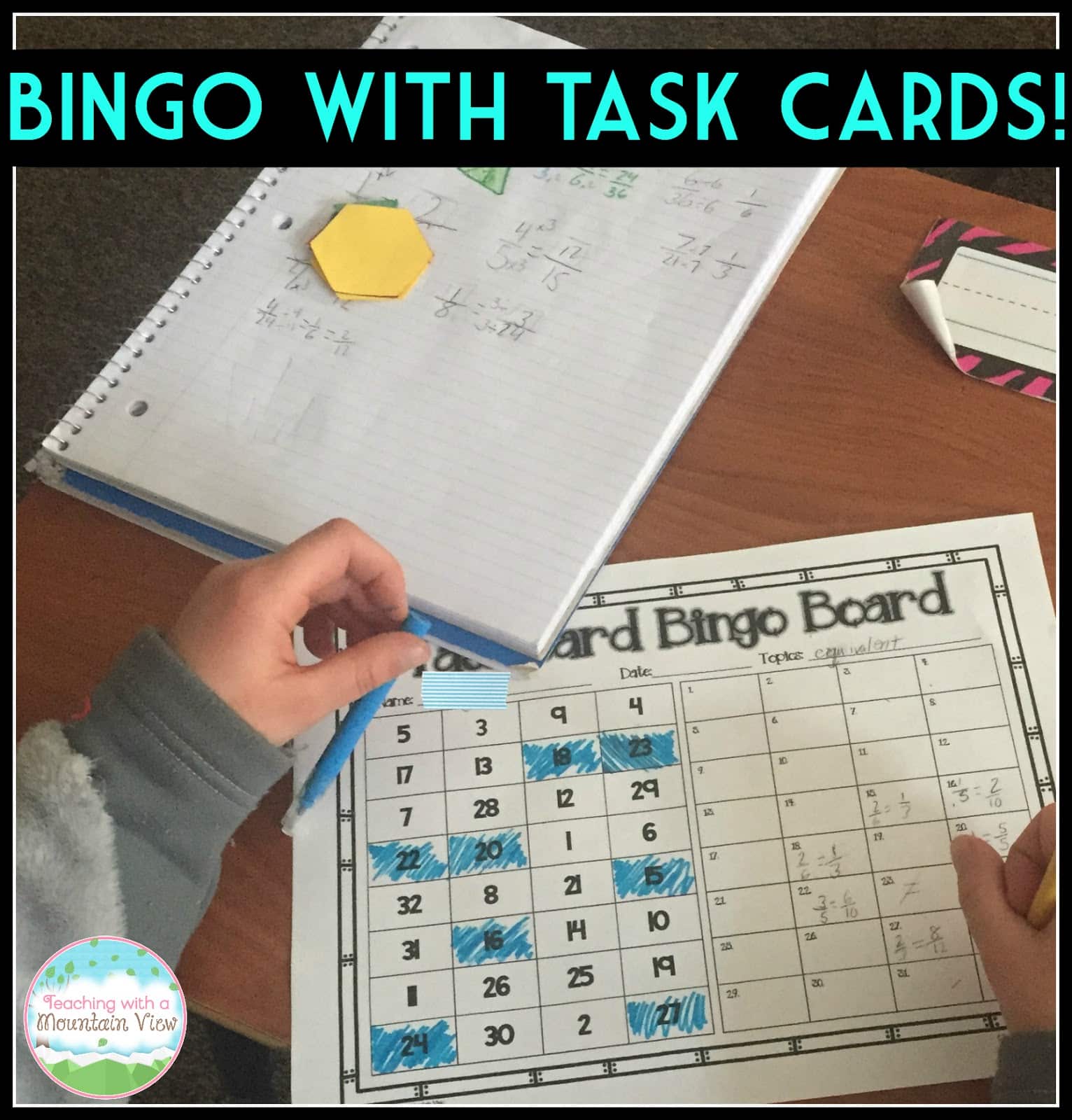 fraction bingo task cards