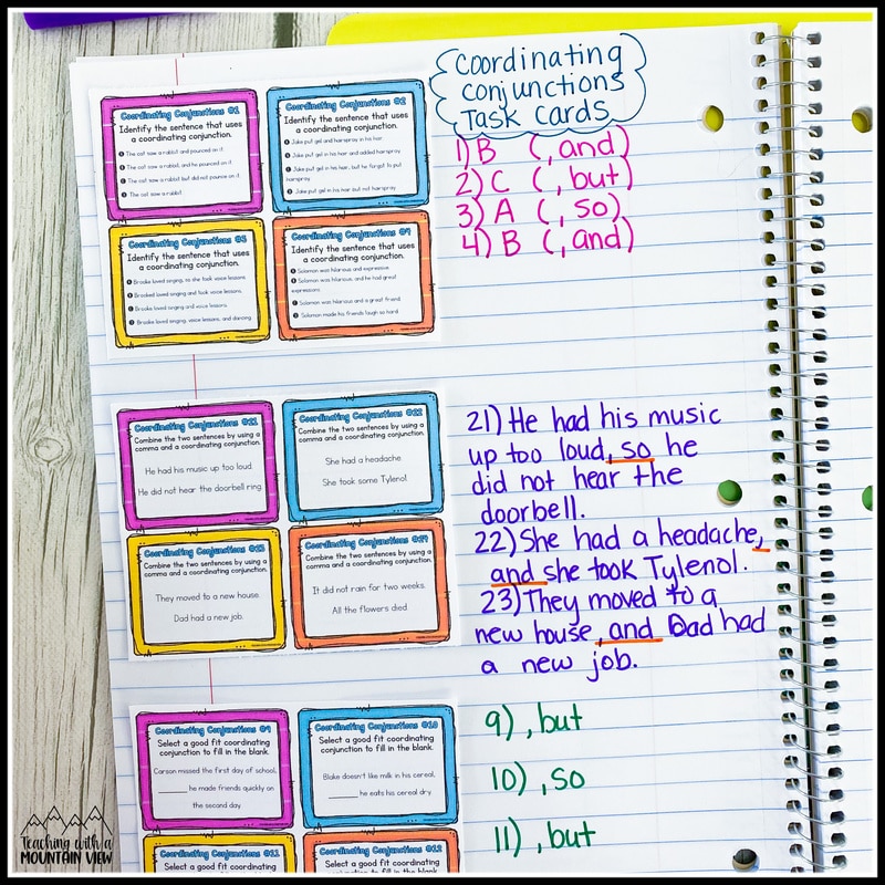 Coordinating Conjunctions FANBOYS Anchor Chart Posters