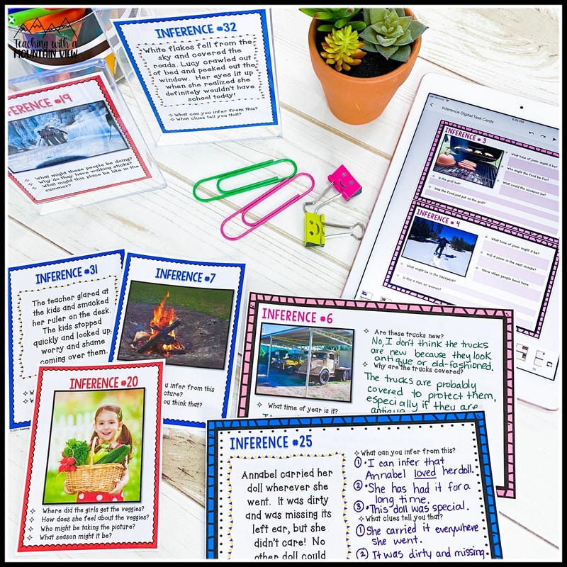reading task cards for upper elementary literacy centers