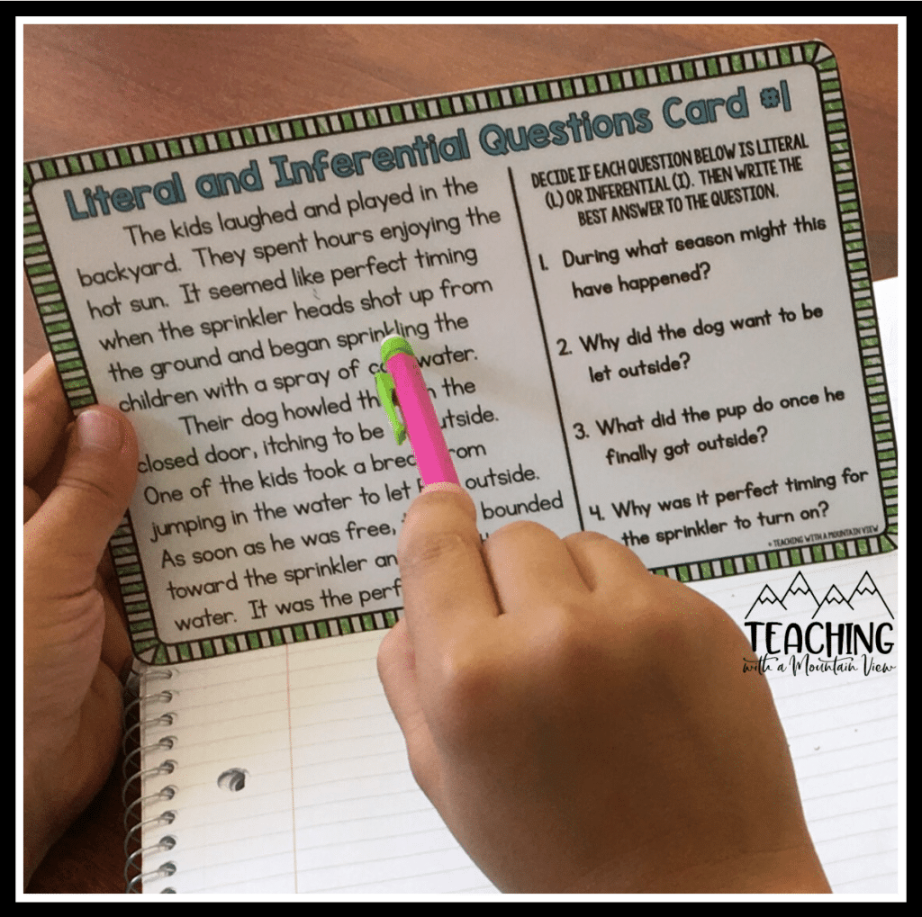 inference task cards