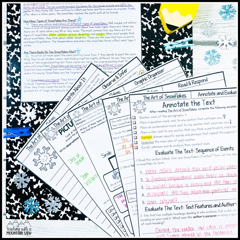 winter reading passages for upper elementary