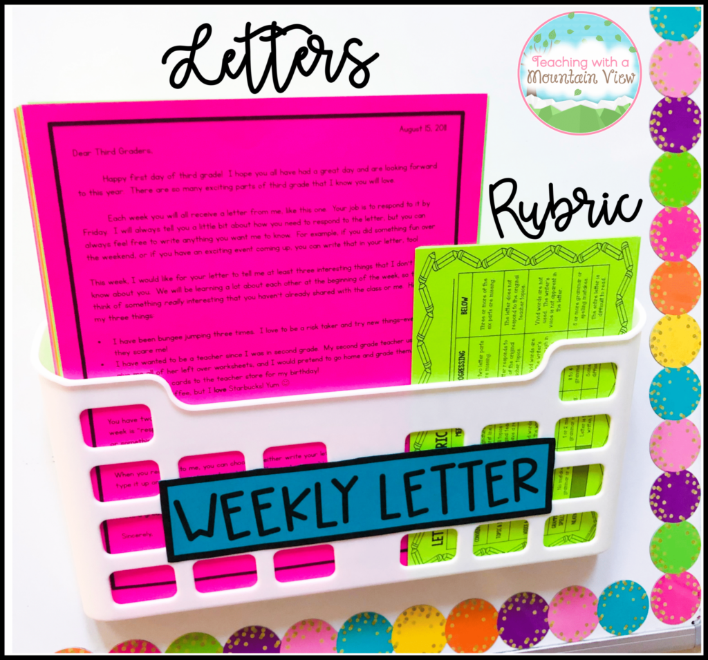 weekly letter writing as part of your classroom morning routine