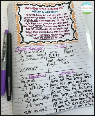 Multi-Step Word Problems Template