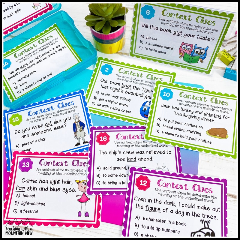 context clues task cards