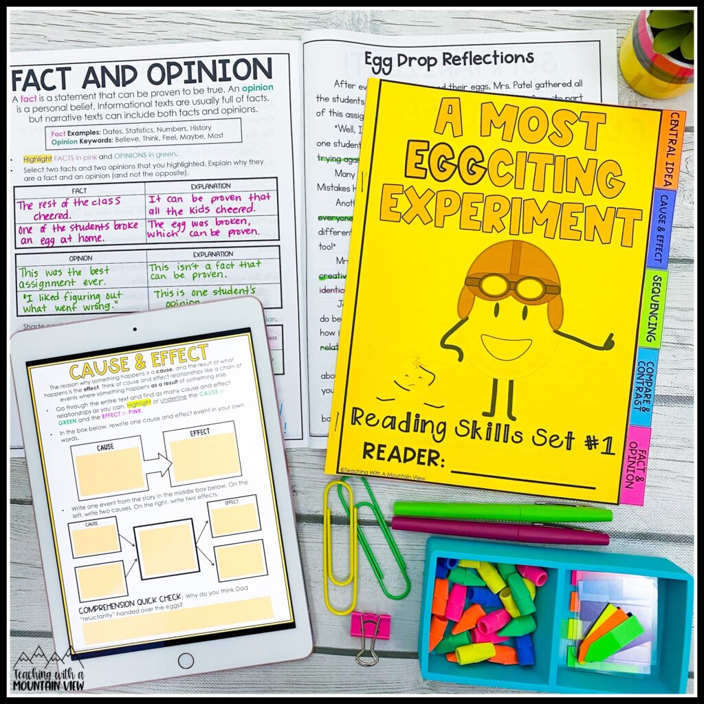 fact vs. opinion flip book practice activities