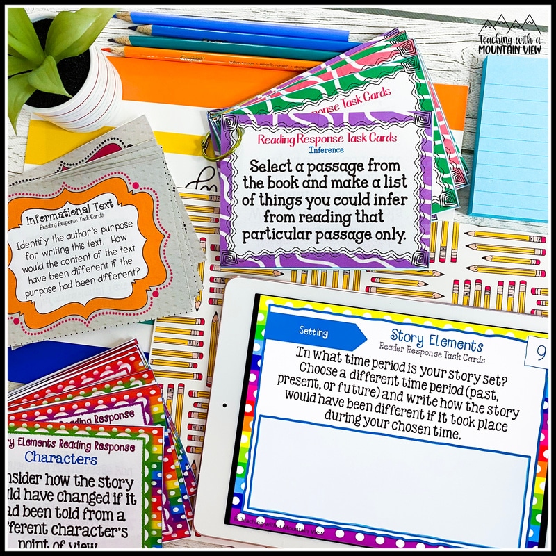 reading response task cards