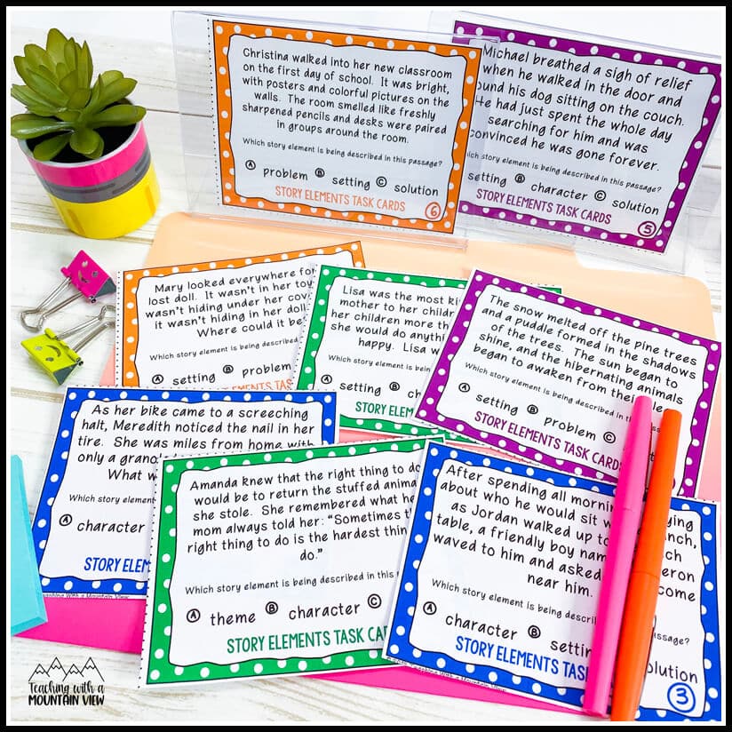 story elements task cards