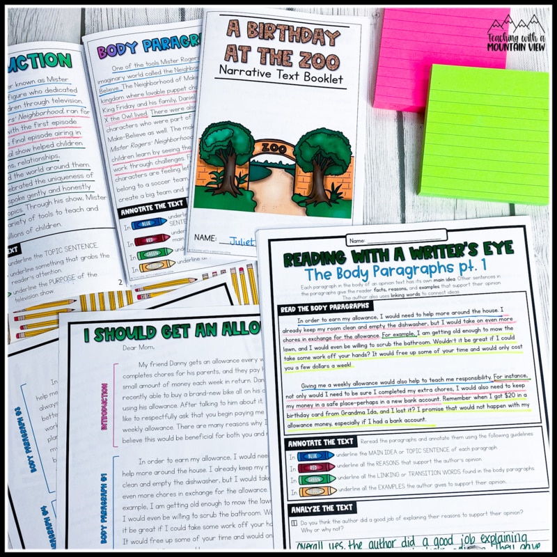 narrative writing mentor text and text exemplars making teaching writing easier