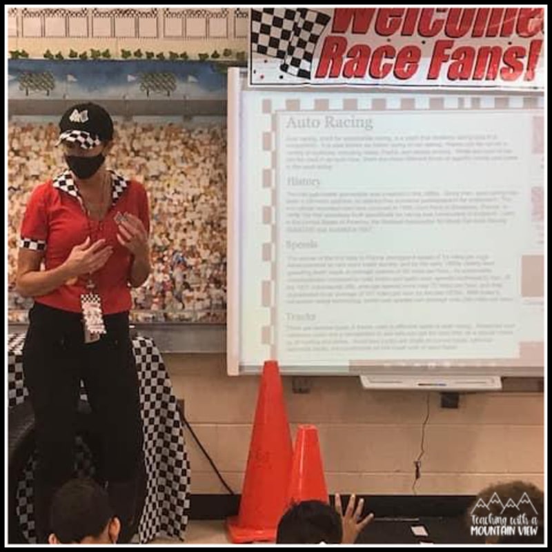 text structured reading project race themed