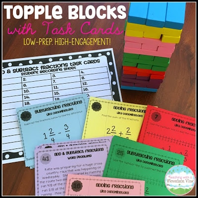 Using Topple Blocks with Task Cards