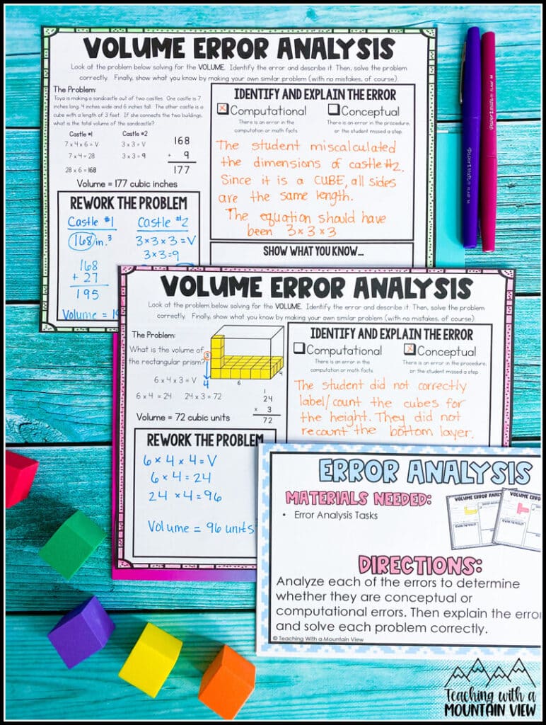 fifth grade volume error analysis for teaching volume in upper elementary