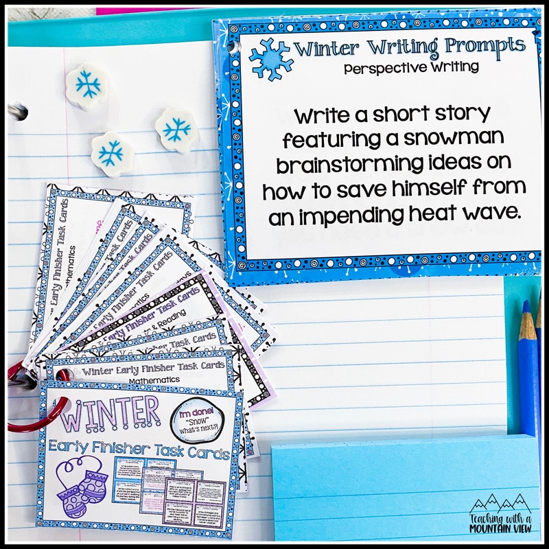 winter early finisher activities upper elementary