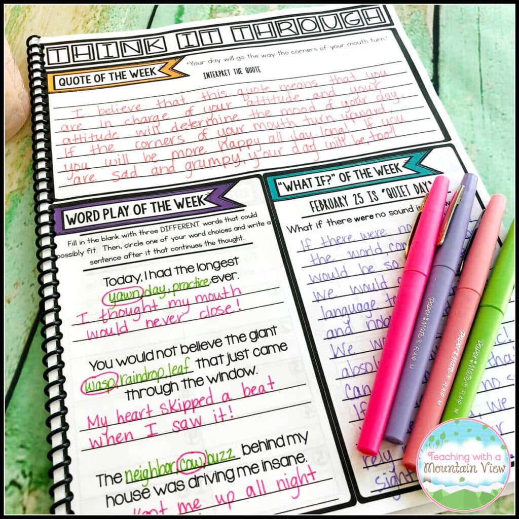 creative morning work journal for gifted learners