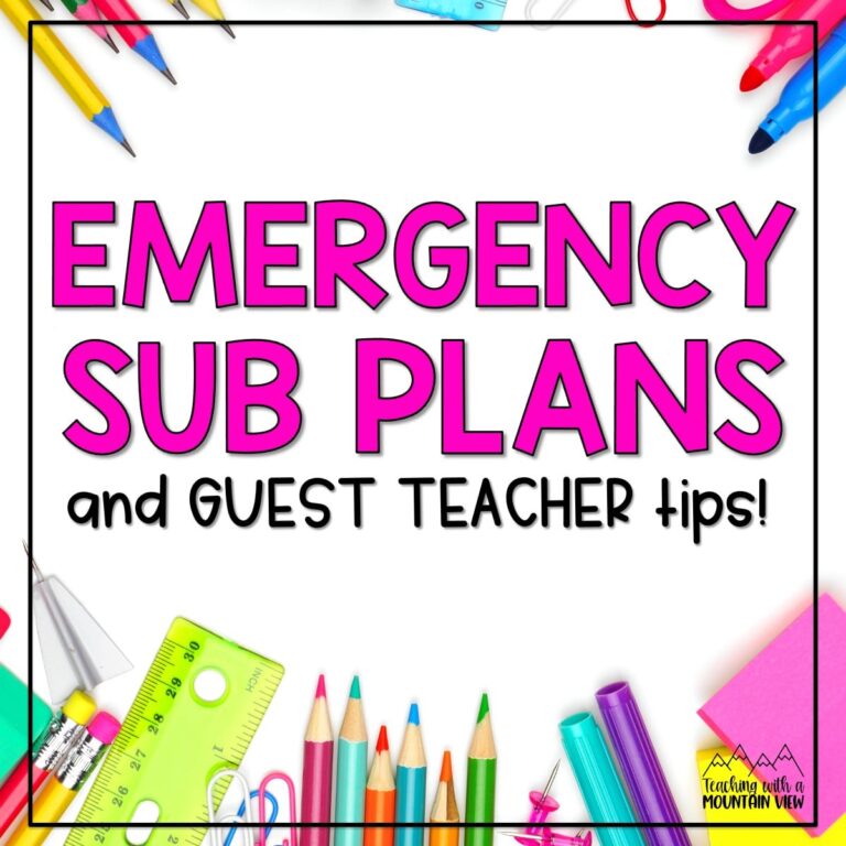 Emergency Sub Plans and Guest Teacher Tips