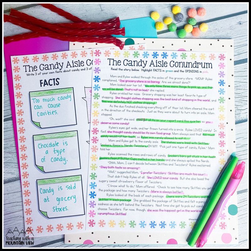 free fact opinion upper elementary practice activity