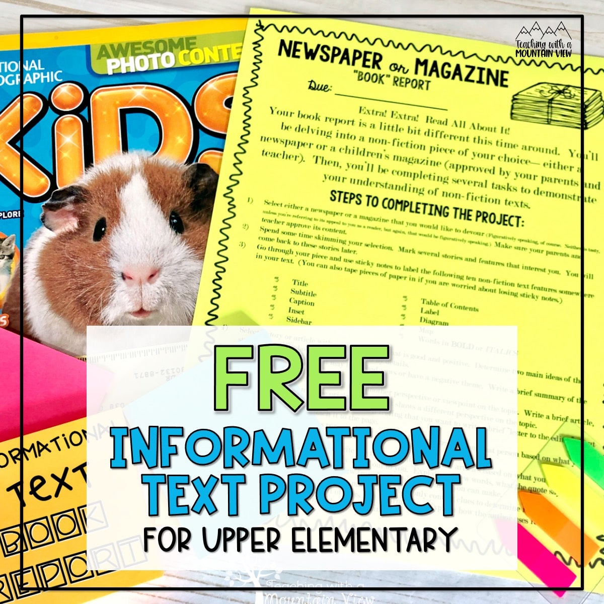 Use this free informational text book report with magazines or newspapers as a cumulative assessment in your next nonfiction unit.