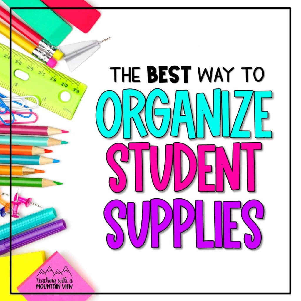 Learn how to organize student supplies on the first day of school and keep them organized all year long too.
