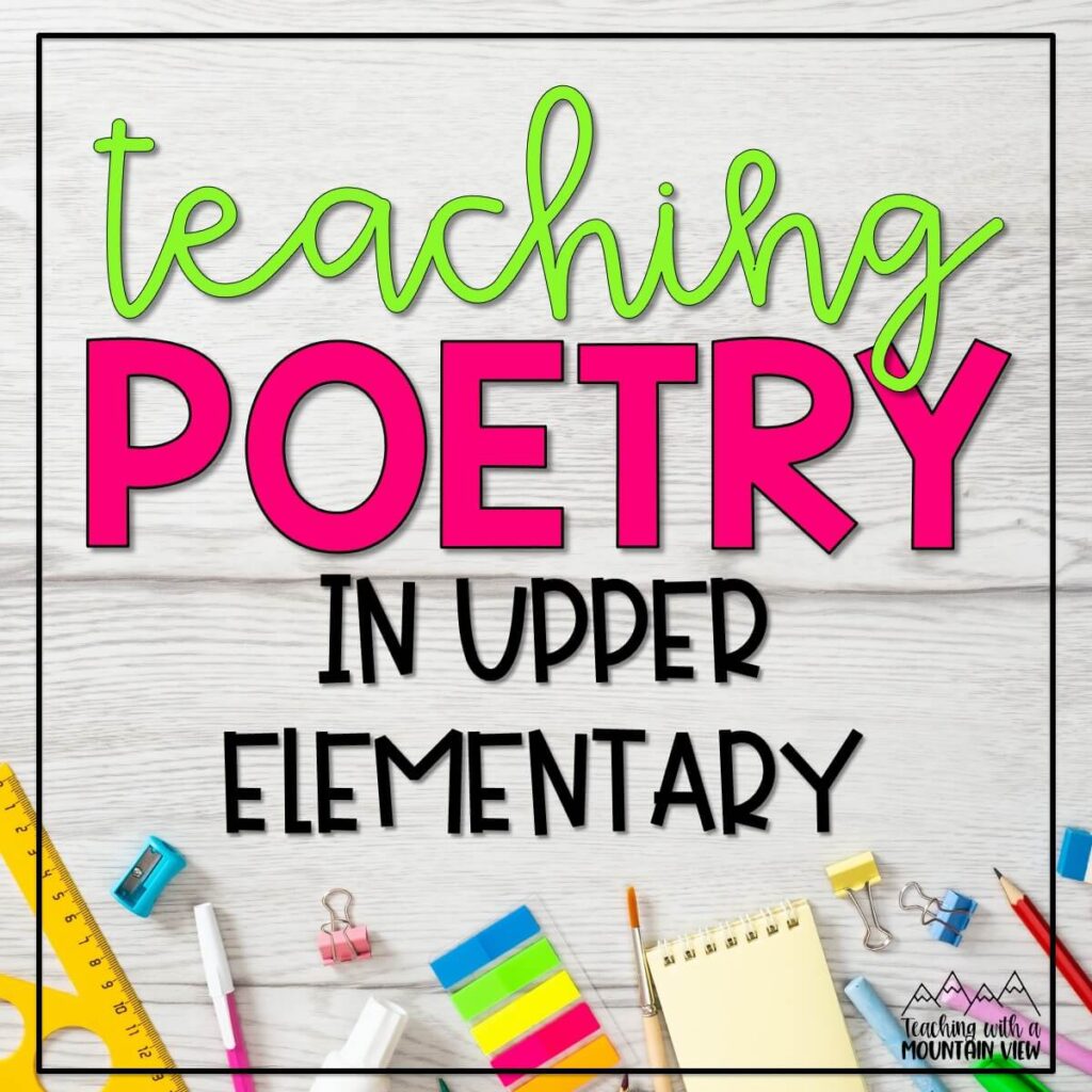 how to teach poetry 3rd 4th 5th grade