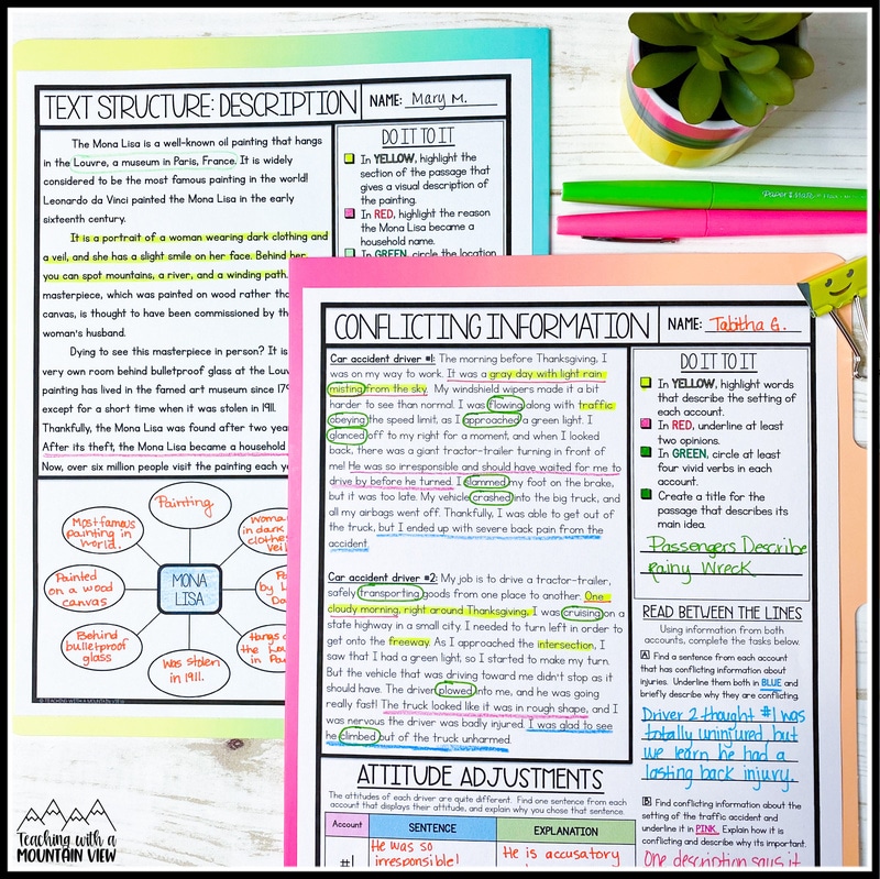 informational text structure practice upper elementary