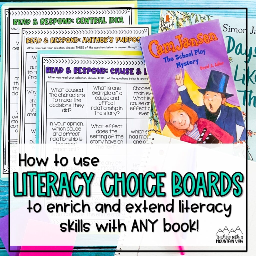 how to use literacy choice boards