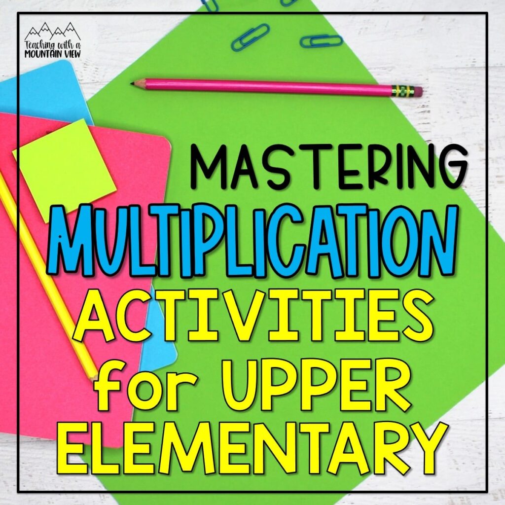 Multiplication activities for upper elementary. Includes anchor charts, task cards, projects, and more. Many FREE activities too.