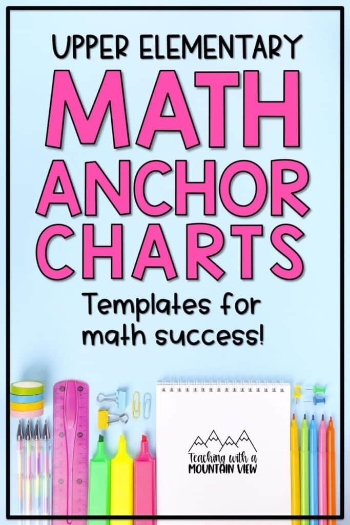 Tips and templates for creating math anchor charts and quick reference guides with your upper elementary students. Includes 10 free templates.