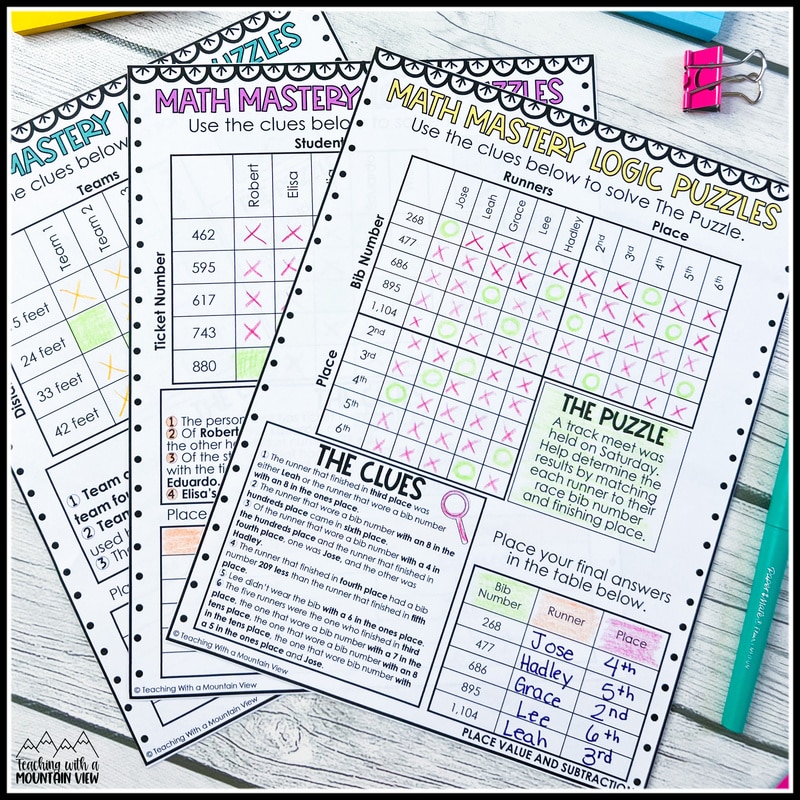 math logic puzzles for upper elementary