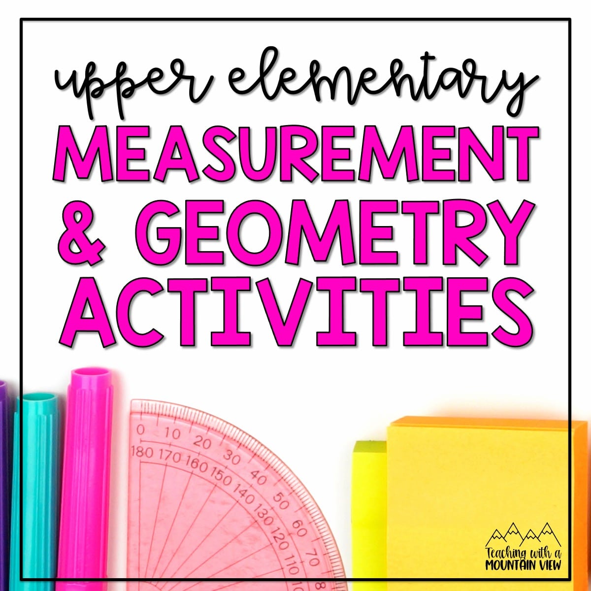 Includes a variety of measurement and geometry activities for upper elementary, plus a fun whole class review game using task cards.