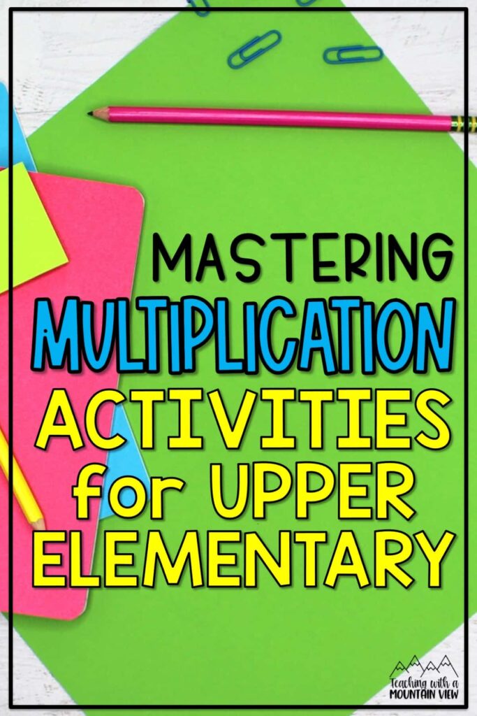 Multiplication activities for upper elementary. Includes anchor charts, task cards, projects, and more. Many FREE activities too.
