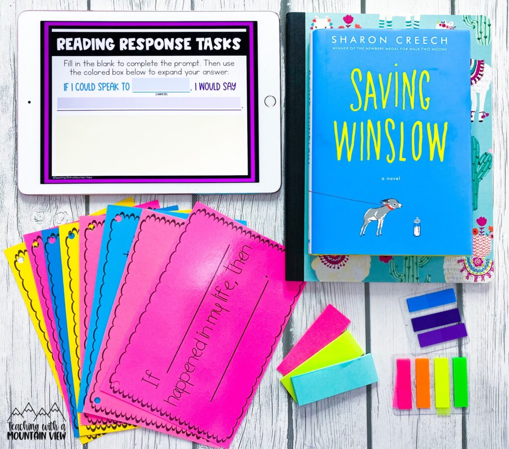free open ended comprehension cards for reader response in upper elementary