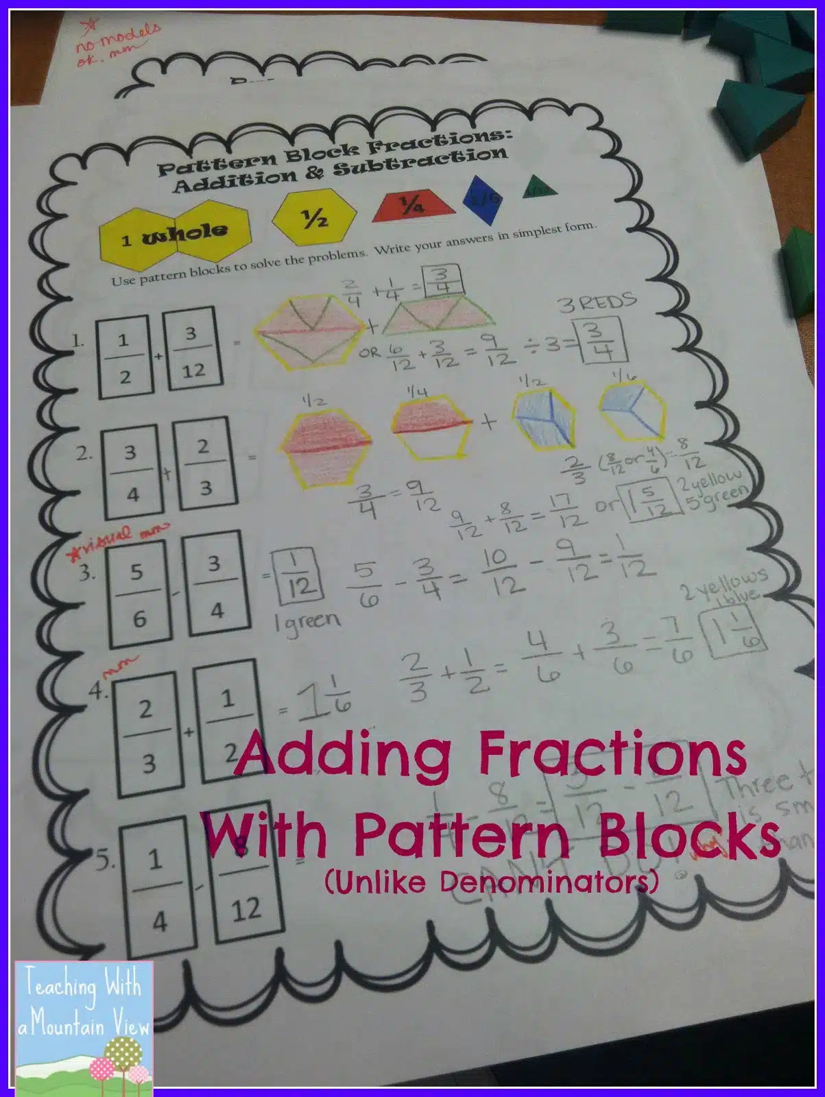adding subtracting fraction lessons