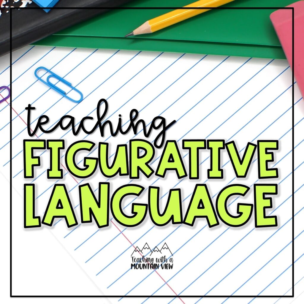 anchor chart and practice activities for teaching figurative language in upper elementary